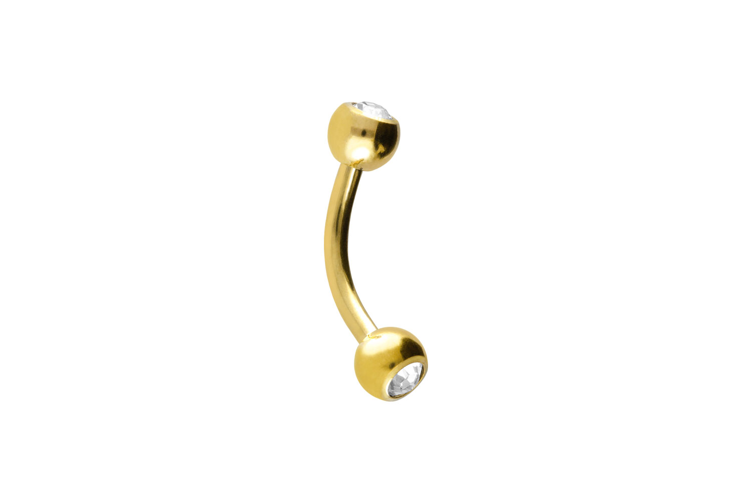 Titan Piercing Banane ZWEI KRISTALLE